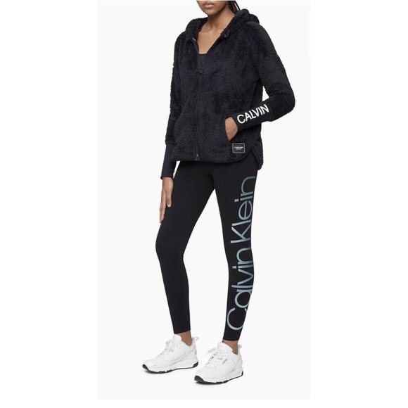 calvin klein leggings black full logo small - Picture 1 of 4